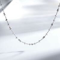 24K Gold-Plated Sterling Silver Bubble Bead Fairy Necklace, Versatile and Minimalist-Silver - XL405  925 Silver
