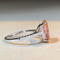 wholesale S925 Sterling Silver Padparadscha Pink 6 Carat Diamond Cocktail Ring Full Diamond-0-1