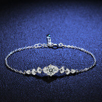 925 Silver Moissanite Geometric Minimalist Women's Bracelet Live Wholesale-1 carat (set with zircon)  925 silver