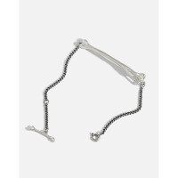 wholesale S925 Sterling Silver 200 Korean Version INS Niche Design Minimalist Versatile Vintage Distressed Bone Chain Bracelet for Women-Vintage Silver 925 Silver