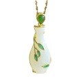wholesale Silver with certificate new Chinese style natural jade pendant, cold enamel bamboo leaf jasper buckle vase Hetian jade necklace pendant-0-4