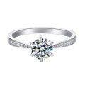 wholesale [925 Sterling Silver] Tonglin Classic Moissanite Engagement Ring for Women, Moissanite Diamond Ring Band, Drop Shipping Available-0-0