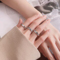 wholesale S925 Sterling Silver Pure Vintage Retro Handwoven Braided Adjustable Open Ring for Versatile Stylish Wear-0-1