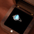 wholesale S925 Sterling Silver Cross-Border Hit Drop-Shaped Moonstone Ring for Women,-0-2