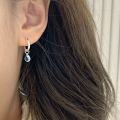 wholesale S925 Sterling Silver Mint Blue Zircon Teardrop Convertible Earrings, Sweet and Fresh Minimalist Cool-toned Earrings for Women-0-4