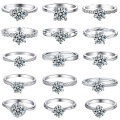 wholesale S925 sterling silver high-quality D-grade moissanite diamond ring, 1-carat wedding ring, single row diamond ring, rings wholesale-0-1