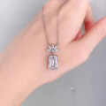 wholesale S925 Silver New 8*12 European Style Simulated Diamond Pendant Necklace Sparkling Choker-0-1