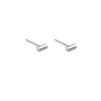 wholesale 925 Sterling Silver Small Cylinder Stud Earrings For Sleeping, Minimalist Ear Bone Piercing Jewelry For Healing Ear Piercings-Silver S999 sterling silver (stamped S999)