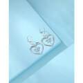wholesale 925 Sterling Silver Dragonfly Heart-shaped Earrings for Women, Japan-Korea Cross-border Jewelry, Small and Unique High-end Zircon Love Ear Clips-0-0