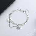 wholesale S925 Sterling Silver Internet-Famous Short Diamond-Encrusted Star Necklace Bracelet Elegant and Luxurious Design Collarbone Chain-0-2