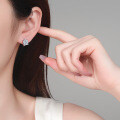 S925 Sterling Silver Moissanite Square Stud Earrings for Women-0-2