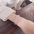wholesale S925 Sterling Silver Heavy Duty Geometric Bracelet Trendy Punk Style Disco Unique Minimalist Accessory-0-3