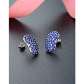 wholesale 925 Sterling Silver Full Diamond Stud Earrings for Women, Small and Minimalist High-End Sense New Cross-Border Blue Zircon Ear Accessories-0-1