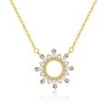 wholesale S925 Sterling Silver Sunflower Fashion Zircon Necklace For Women, Cross Pendant-0-1