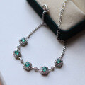 wholesale S925 sterling silver plated with 18k gold minimalist luxury natural emerald bracelet for women live stream supply-0-0