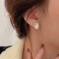 wholesale S925 Sterling Silver Natural Bread Pearl Earrings for Women, New Ins Trendy Minimalist Stud Earrings-0-2