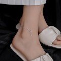 wholesale S925 Sterling Silver Maker's Beidou Seven Stars Diamond-Studded Anklet, Korean and Japanese Style Minimalist Elegant Shining Star Women's Foot Jewelry-0-3