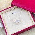 wholesale 999 Silver Fashionable and Luxurious Niche Design High-end Letter H Necklace with Mother-of-Pearl and Diamond Inlay for Collarbone-0-1