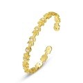 wholesale S925 gold-plated silver leaf bracelet for women, fashionable and versatile open-ended design with micro-set zirconia, lightweight luxury style, available for wholesale-0-4