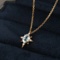 wholesale S925 Sterling Silver Zircon Eight-Pointed Star Necklace Fashion Commuter Artistic Retro Niche Design Collarbone Chain-0-0