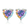 wholesale [18K White Gold] Kwai Douyin Internet Celebrity Live Broadcast Source D Color Moissanite Heart Stud Earrings Classic Three-Prong Earring Wholesale-0-19