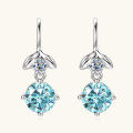 wholesale S925 Sterling Silver Fashionable and Elegant Mermaid Princess Blue Tear Moissanite Ear Hooks with Unique Design Earrings-0-0