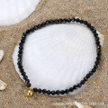 wholesale S925 Sterling Silver Jewelry, Natural Black Spinel Anklet, Elastic Cord Foot Chain, Factory Direct-0-2