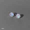 wholesale 925 Sterling Silver Korean-style Iridescent Mermaid Synthetic Pearl Earrings, Small and Unique High-end Women's M01889-0-6