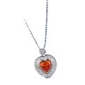wholesale S925 Sterling Silver New Style 8*8mm Fanta Orange Ice-Cut Heart Pendant Live Streaming Hot Seller-0-4