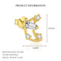 wholesale S925 Sterling Silver Star Moon Drop Zircon Earrings For Women,-0-6