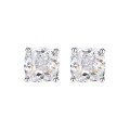wholesale Metal: S925 Silver Zhuozhifang Jewelry New Square Stud Earrings 7*7 Simple Chunky Ear Studs-0-4