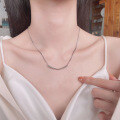wholesale S925 Sterling Silver Arc Line Minimalist One-Word Smile Necklace Korean Version Fresh and Elegant Versatile Collarbone Chain-0-0