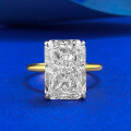 wholesale S925 Silver Gold-Plated 9*13mm Rectangular Ice-Cut Ring for Women, Live Stream, Xiaohongshu,-0-0