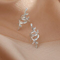 wholesale Sterling Silver S925 Leaf Ear Cuffs, New Trendy Small Batch Designer Spring Summer Collection Light Luxury Earrings-0-0