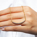 925 Sterling Silver 1ct Moissanite Women's Fashion Smile Pendant Necklace-0-4