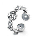 wholesale S925 silver retro ingot five emperor coins ethnic style unique creative design open ring-0-6