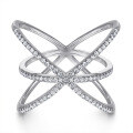 wholesale 925 Sterling Silver Wholesale Multi-Layer Stackable Rings for Women, Exaggerated Cross Design Triple Band Index Finger Rings, Popular in Europe and America-0-0