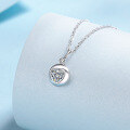 wholesale S925 Sterling Silver Moissanite Necklace for Women, Fully Enclosed Heart Pendant, Exquisite and Fashionable Niche Jewelry-0-0