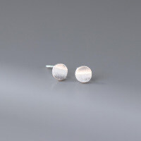 wholesale S925 Sterling Silver Fresh and Sweet Ins Style Small and Exquisite Design Delicate Circular Brushed Earrings E0809-S925 silver pair 925 silver