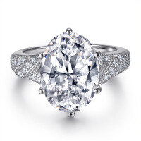 wholesale Metal S925 Sterling Silver Marquise Ring for Women,-Platinum US size 7#