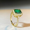 wholesale 18K Gold Plated 925 Sterling Silver Emerald Ring,。-0-1