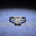S925 Silver Gold-Plated Moissanite Letter HW Ring for Women, Simple Fashion Live Stream Accessory-0-1