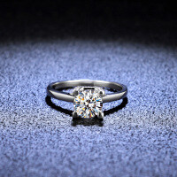 S925 Silver Gold-Plated Moissanite Letter HW Ring for Women, Simple Fashion Live Stream Accessory.-1 carat (moissanite)  20 yards