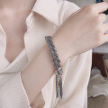 wholesale S925 sterling silver handmade braided dreadlock bracelet in punk unisex street style fashion accessory-0-3