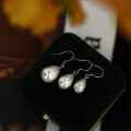 wholesale S925 Sterling Silver Women's Korean Style Small Fresh White Teardrop Shell Pearl Synthetic Pearl Sweet Earrings G2313-0-1