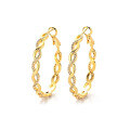 wholesale S925 Sterling Silver Exaggerated Fashion Bohemian Zircon Micro-Inlaid Braided Hoop Earrings for Amazon-0-4