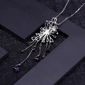 wholesale S925 Silver Designer Natural Amethyst Necklace, Starry Sky Sparkle High-End Sense Jewelry Brooch Pendant-0-3