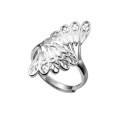 wholesale 990 Pure Silver Nalan Silver Phoenix Tail Ring, Chinese Style Peacock Adjustable Ring, High-End Index Finger Ring R00711-0-4