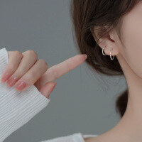 wholesale S925 Sterling Silver Twist Hoop Earrings Retro Geometric Circle Studs Simple Elegant Earrings G9877-S925 silver pair of silver small 925 silver