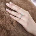 S925 Sterling Silver Oval Four-Prong Zirconia Ring, Clearance Sale with Free Shipping-0-0